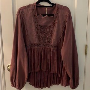 Free People Women’s S Dusty Purple Tunic Top